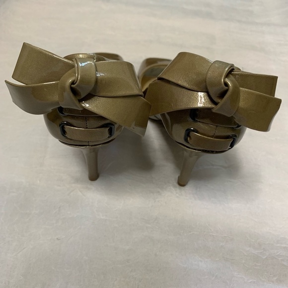 Enzo Angiolini Bow Peep Toe Pumps 7 1/2 M Leather - Picture 7 of 8